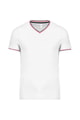 Heren T-shirt V Hals Kariban K374 WHITE-NAVY-RED